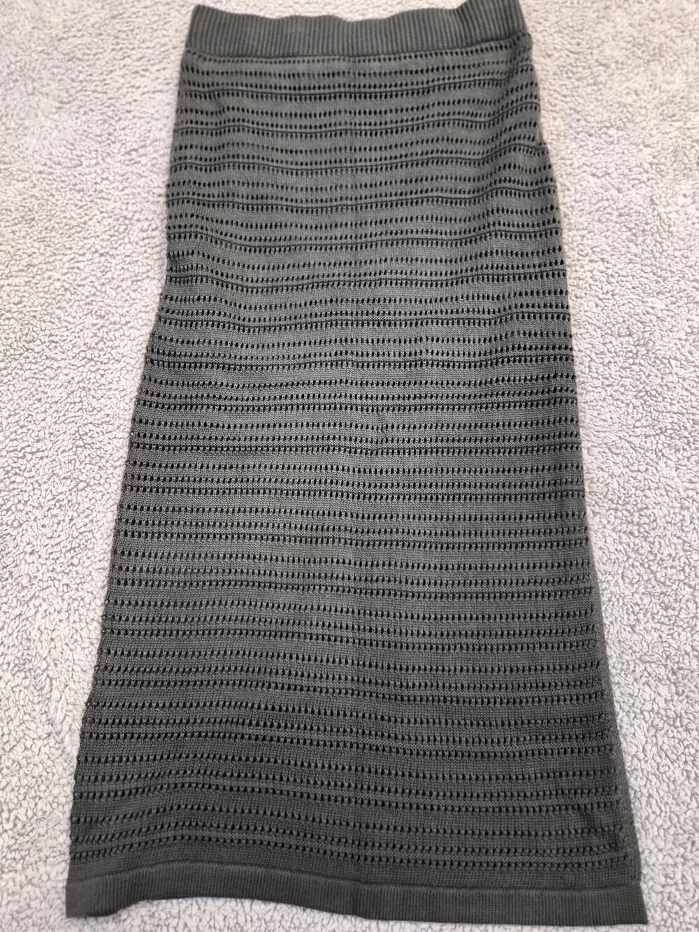 NWT Evereve Crochet Skirt Size L Charcoal Hayden Lined (1333)